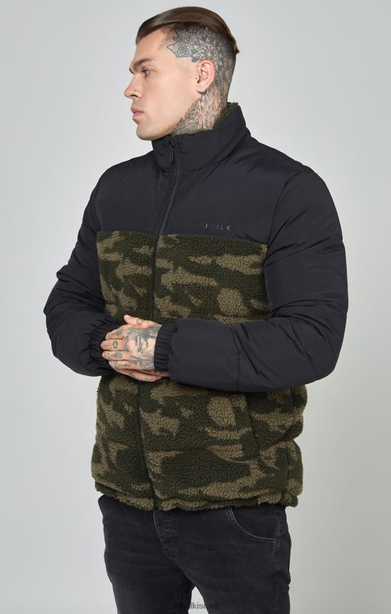 SikSilk לבוש 008V2F485 מעיל בועות שרפה שחור גברים