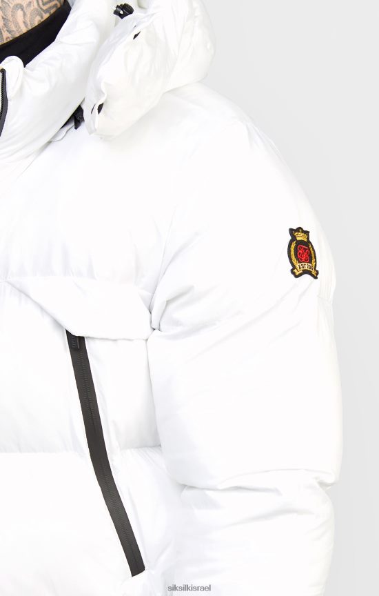 SikSilk לבוש 008V2F488 מעיל מנהלים לבן גברים