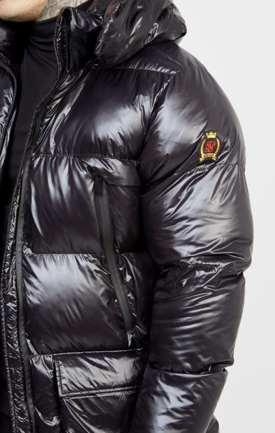 SikSilk לבוש 008V2F497 מעיל מנהלים שחור גברים