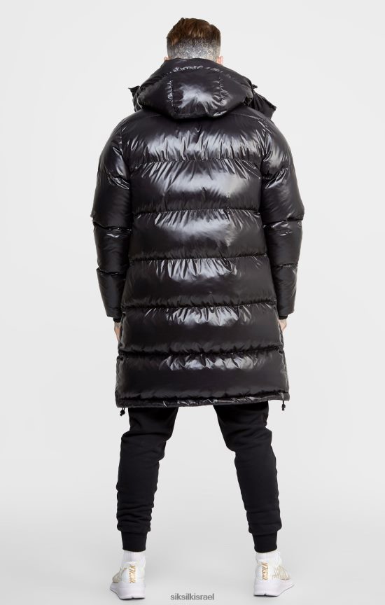 SikSilk לבוש 008V2F497 מעיל מנהלים שחור גברים