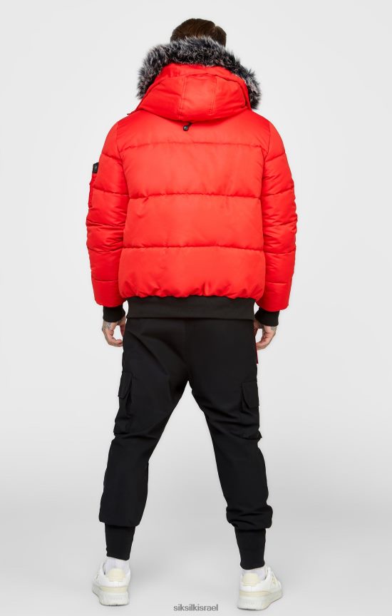 SikSilk לבוש 008V2F500 מעיל בומבר אדום גברים