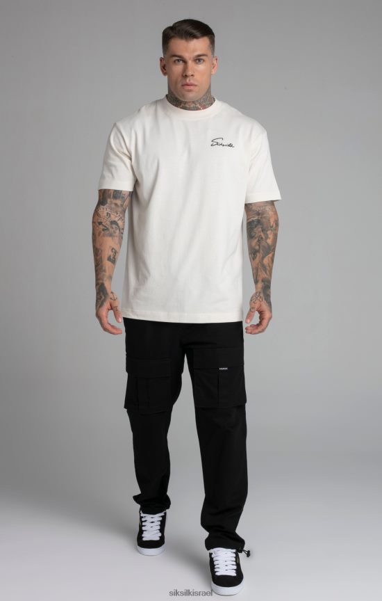 SikSilk לבוש 008V2F512 מכנסי קרגו שחורים ripstop גברים