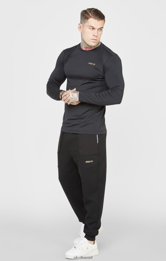 SikSilk לבוש 008V2F520 מכנסי ספורט שחורים גברים