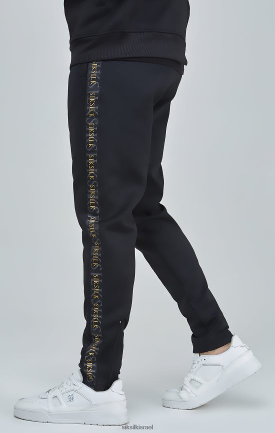 SikSilk לבוש 008V2F529 מכנסי מסלול טייפ זהב שחור גברים