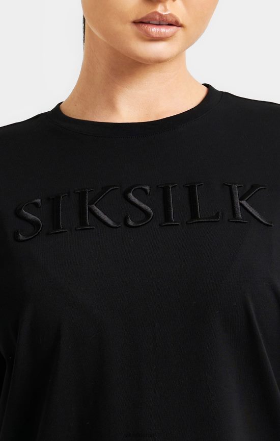 SikSilk לבוש 008V2F52 חולצת טריקו שחורה של החבר נשים