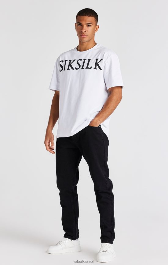 SikSilk לבוש 008V2F542 ורד שחור בגזרת ג'ינס ישרה גברים