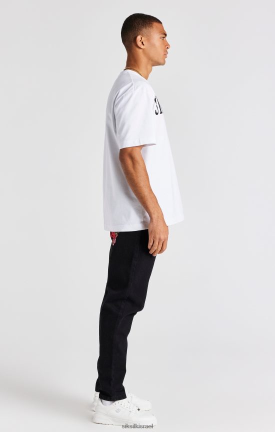 SikSilk לבוש 008V2F542 ורד שחור בגזרת ג'ינס ישרה גברים