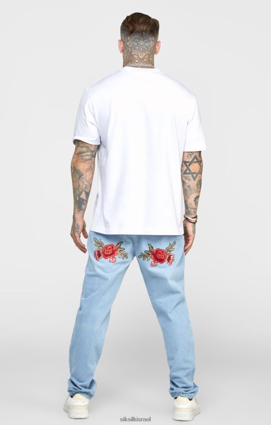 SikSilk לבוש 008V2F543 ג'ינס בגזרה ישרה בצבע כחול ורד גברים