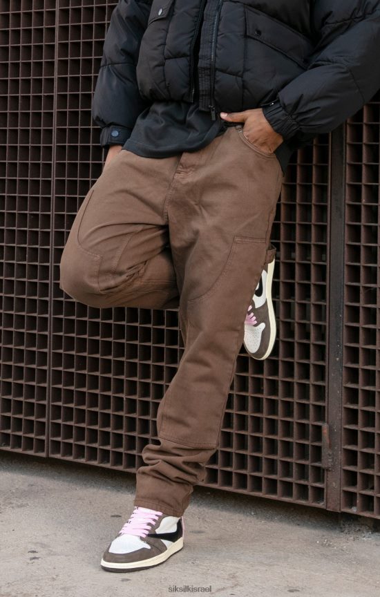 SikSilk לבוש 008V2F549 ג'ינס נגר בהתאמה חום ישר גברים