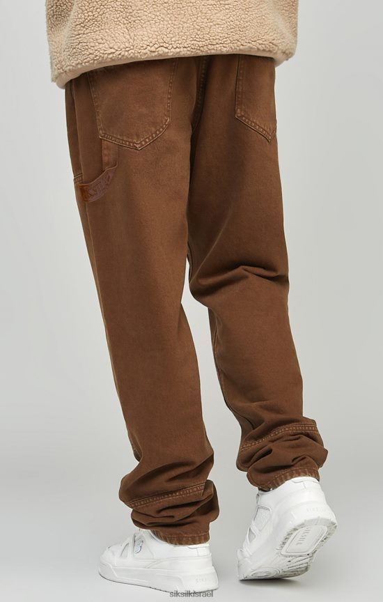 SikSilk לבוש 008V2F549 ג'ינס נגר בהתאמה חום ישר גברים