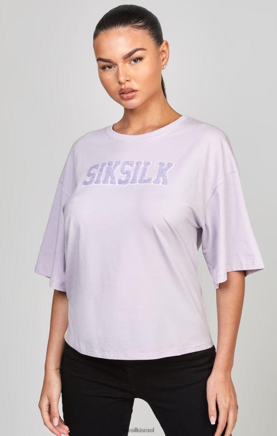 SikSilk לבוש 008V2F55 חולצת טריקו סגולה של לוגו אוניברסיטה נשים