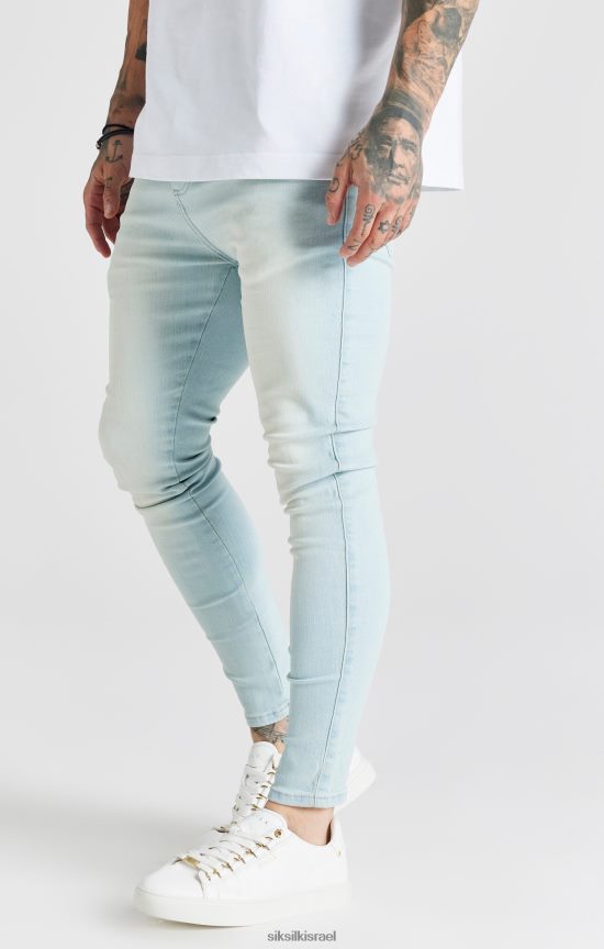 SikSilk לבוש 008V2F552 סקיני ג'ינס חיוני בצבע תכלת גברים