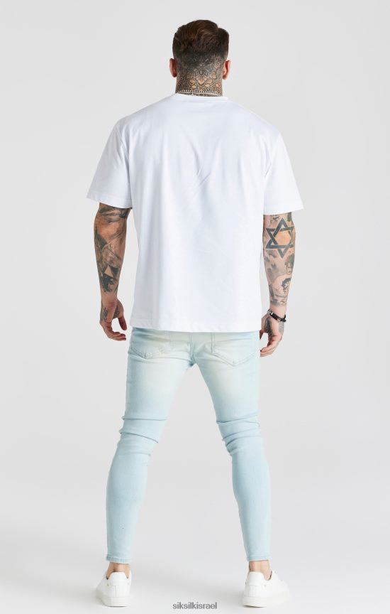 SikSilk לבוש 008V2F552 סקיני ג'ינס חיוני בצבע תכלת גברים