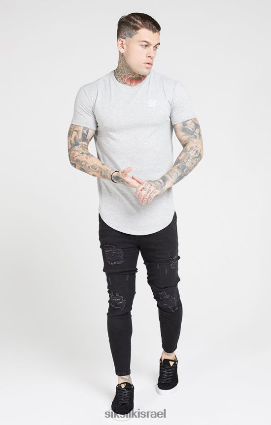 SikSilk לבוש 008V2F554 סקיני ג'ינס חיוני בדחיסה שחורה גברים