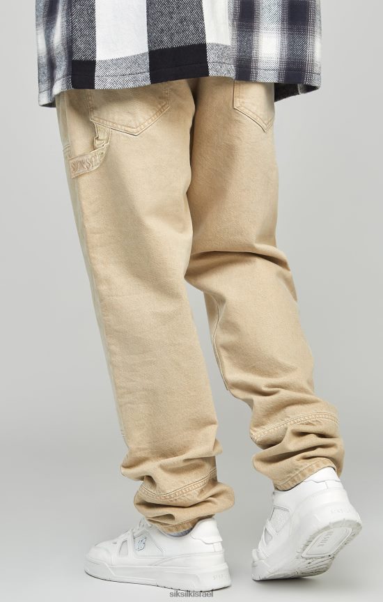 SikSilk לבוש 008V2F555 ecru ג'ינס נגר בהתאמה ישרה גברים