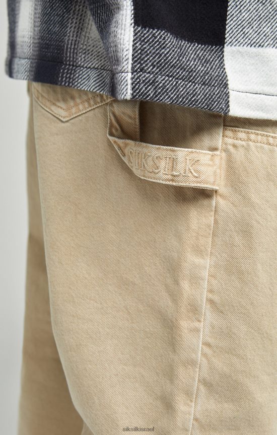 SikSilk לבוש 008V2F555 ecru ג'ינס נגר בהתאמה ישרה גברים