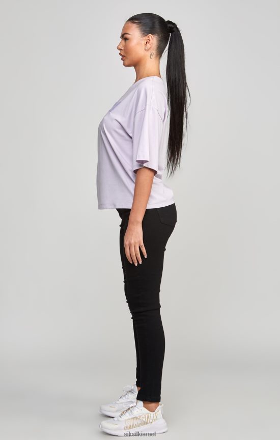 SikSilk לבוש 008V2F55 חולצת טריקו סגולה של לוגו אוניברסיטה נשים