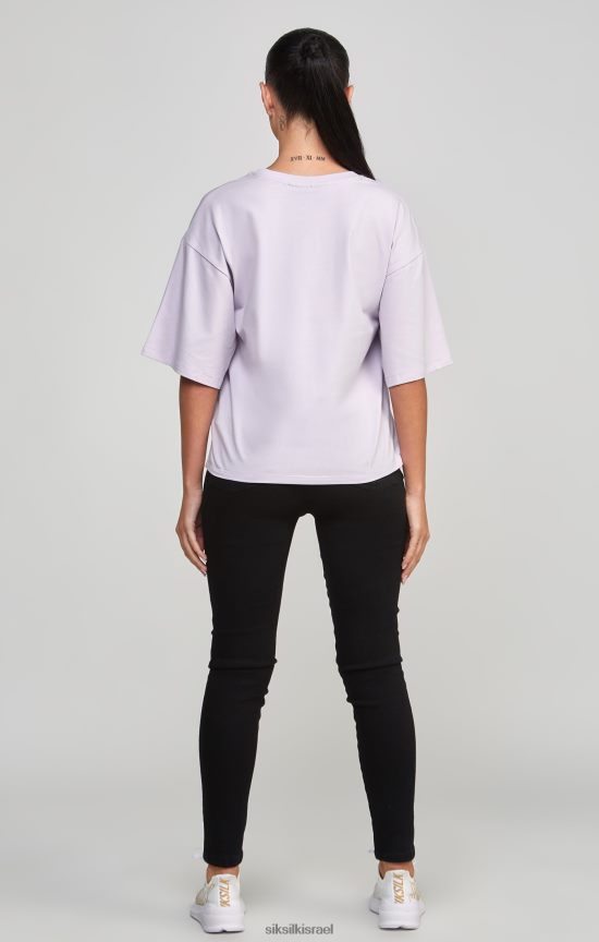 SikSilk לבוש 008V2F55 חולצת טריקו סגולה של לוגו אוניברסיטה נשים