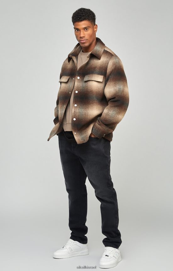 SikSilk לבוש 008V2F560 ג'ינס שחור בגזרה ישרה גברים