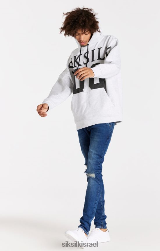 SikSilk לבוש 008V2F563 ג'ינס בגזרה בגזרה כחולה במצוקה גברים