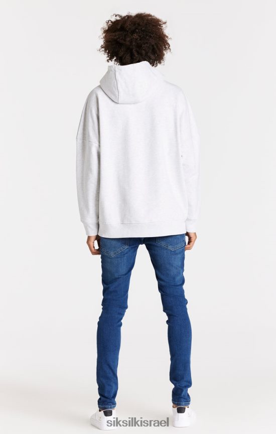 SikSilk לבוש 008V2F563 ג'ינס בגזרה בגזרה כחולה במצוקה גברים