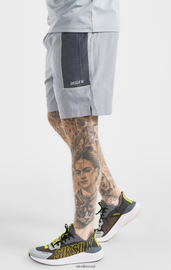 SikSilk לבוש 008V2F565 חוואר ספורט אפור ארוג קצר גברים