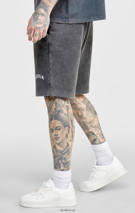 SikSilk לבוש 008V2F567 מכנס רגוע גרפי שחור גברים