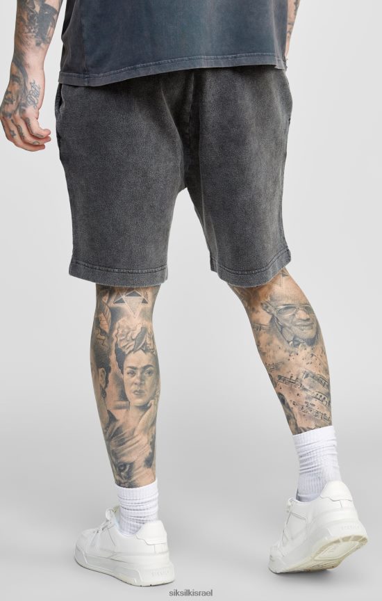 SikSilk לבוש 008V2F567 מכנס רגוע גרפי שחור גברים
