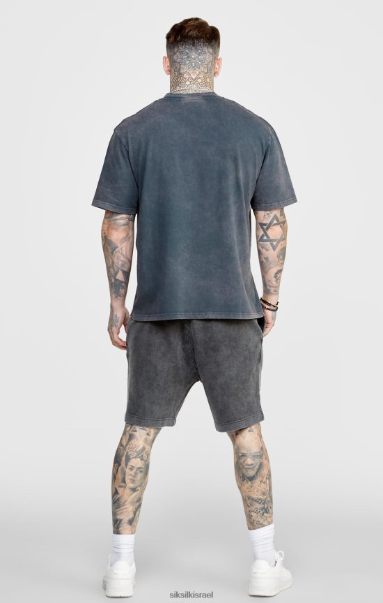 SikSilk לבוש 008V2F567 מכנס רגוע גרפי שחור גברים