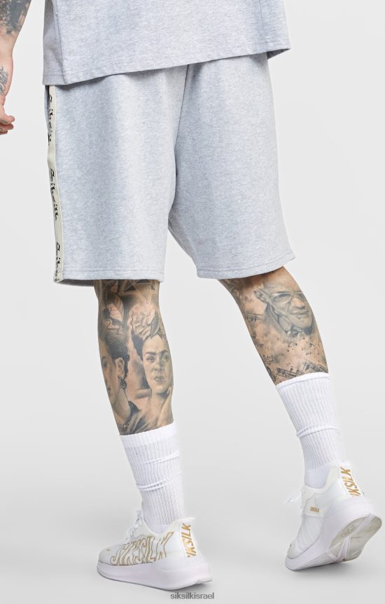 SikSilk לבוש 008V2F569 קצר אפור עם הקלטת צד גותית גברים