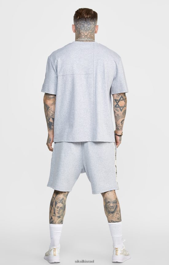 SikSilk לבוש 008V2F569 קצר אפור עם הקלטת צד גותית גברים