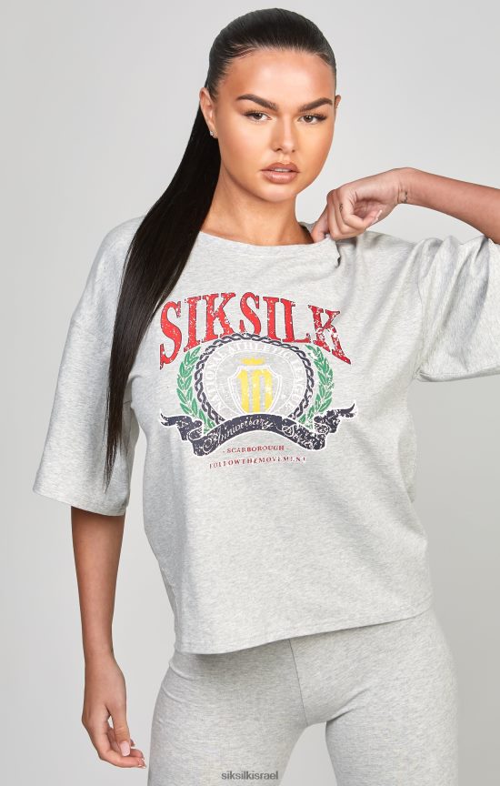SikSilk לבוש 008V2F57 חולצת טריקו אפור חוואר באוניברסיטה נשים