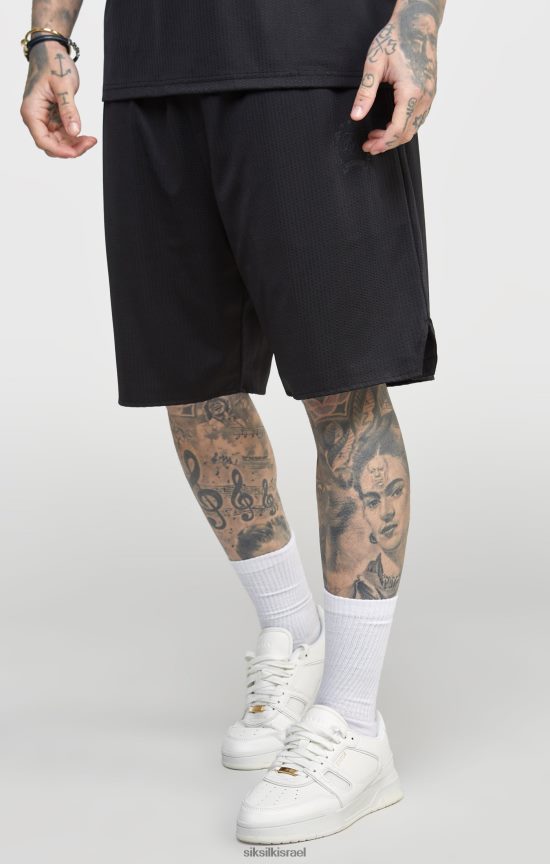 SikSilk לבוש 008V2F570 רשת שחורה בגזרה רופפת קצרה גברים