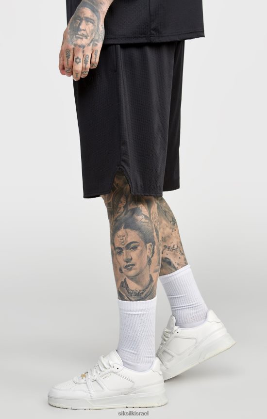SikSilk לבוש 008V2F570 רשת שחורה בגזרה רופפת קצרה גברים