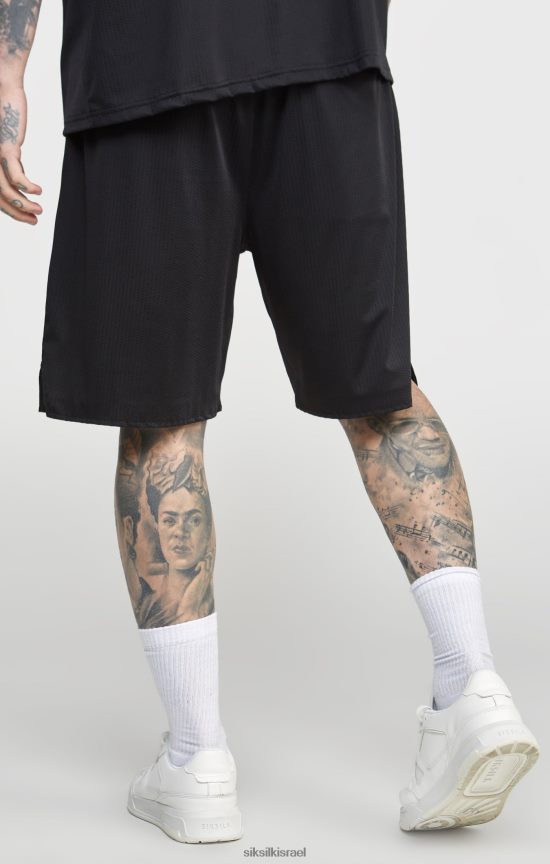 SikSilk לבוש 008V2F570 רשת שחורה בגזרה רופפת קצרה גברים