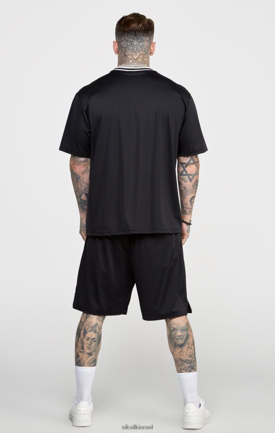 SikSilk לבוש 008V2F570 רשת שחורה בגזרה רופפת קצרה גברים