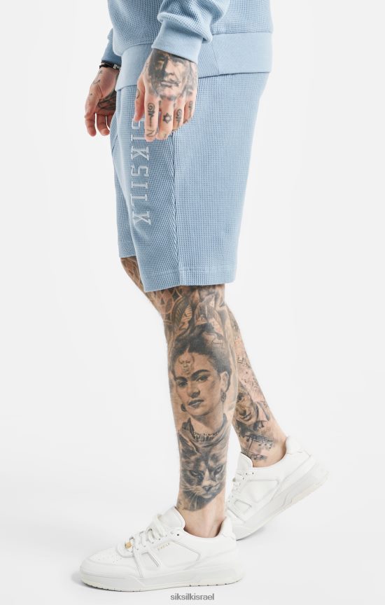SikSilk לבוש 008V2F576 מכנסיים קצרים במרקם וופל רקום גברים