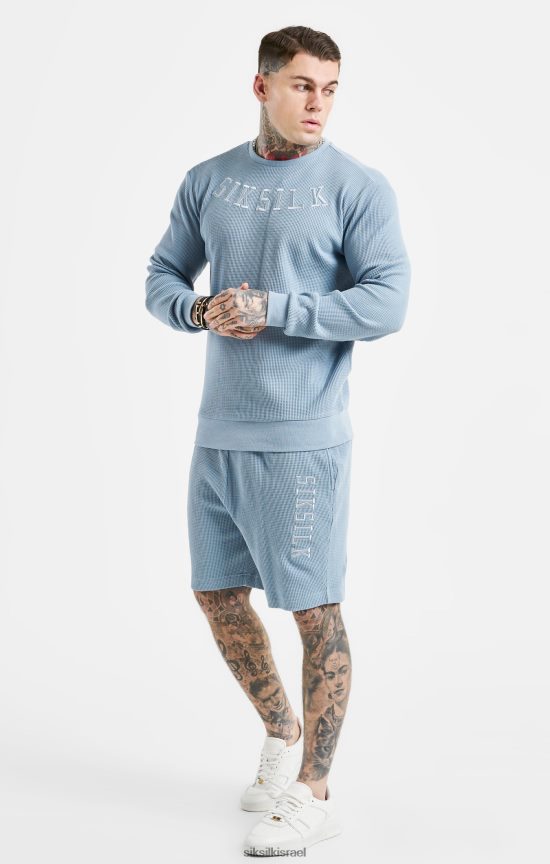 SikSilk לבוש 008V2F576 מכנסיים קצרים במרקם וופל רקום גברים