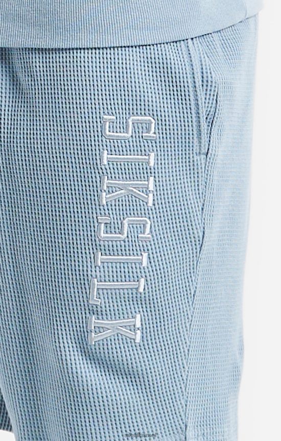 SikSilk לבוש 008V2F576 מכנסיים קצרים במרקם וופל רקום גברים