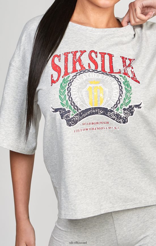 SikSilk לבוש 008V2F57 חולצת טריקו אפור חוואר באוניברסיטה נשים