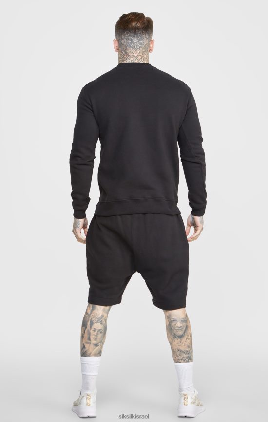 SikSilk לבוש 008V2F581 רקמת כתב שחור קצר גברים