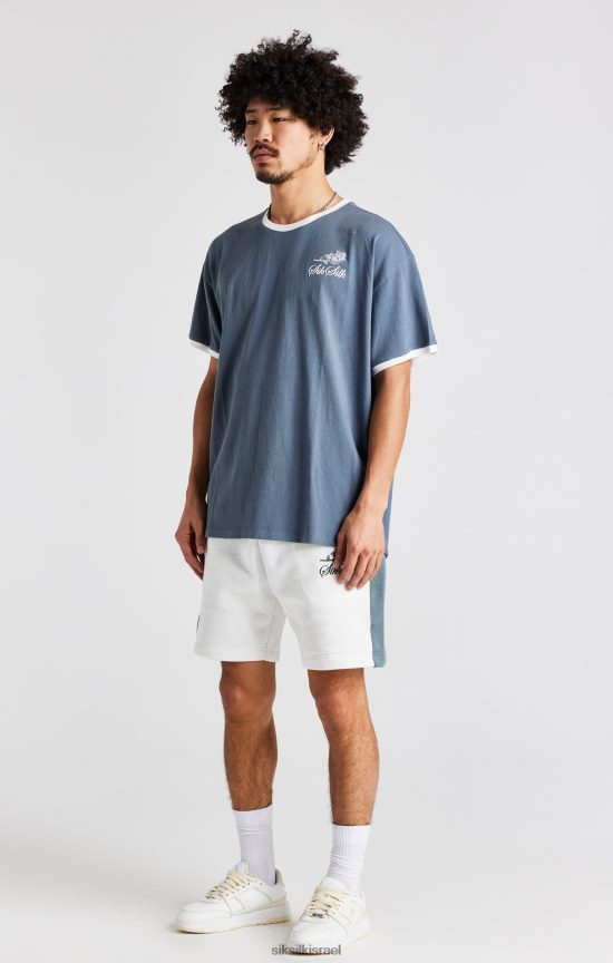 SikSilk לבוש 008V2F584 רקמת ורד לבן קצר גברים