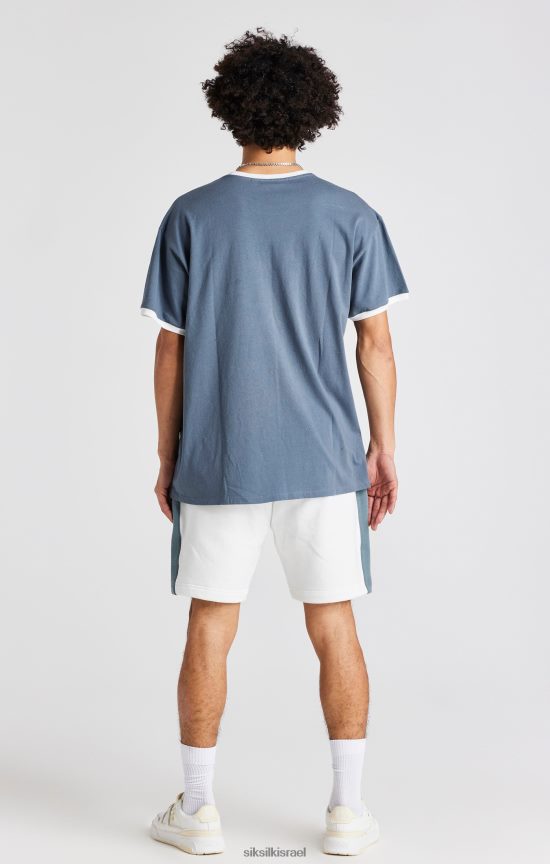 SikSilk לבוש 008V2F584 רקמת ורד לבן קצר גברים