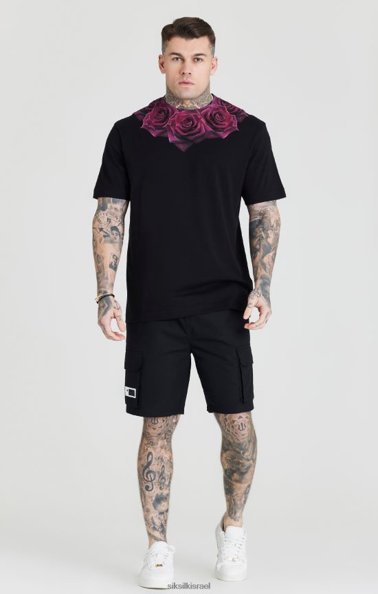 SikSilk לבוש 008V2F586 שחור ripstop מטען קצר גברים