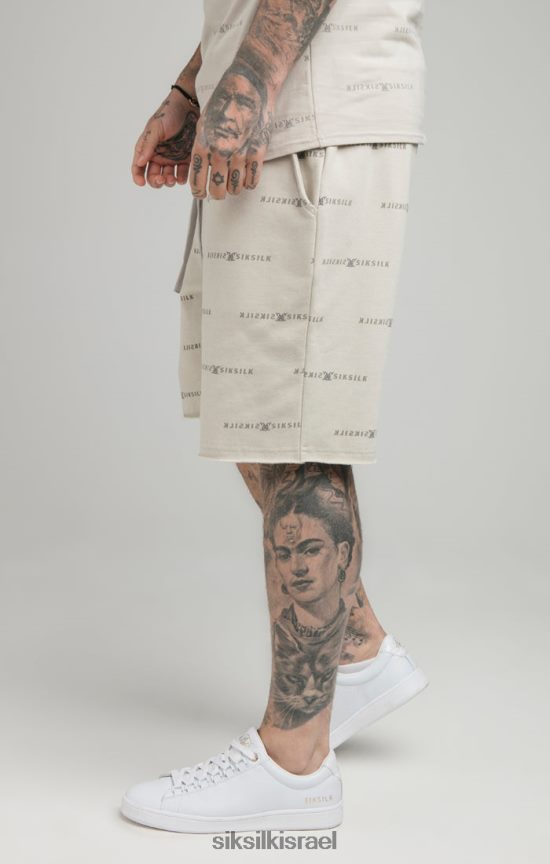 SikSilk לבוש 008V2F594 הדפס בז' קצר גברים