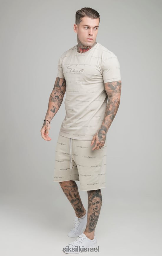 SikSilk לבוש 008V2F594 הדפס בז' קצר גברים