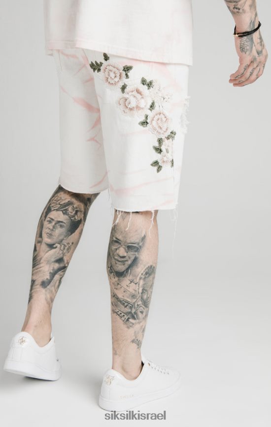 SikSilk לבוש 008V2F595 קצר ג'ינס ורוד בגזרה רופפת גברים