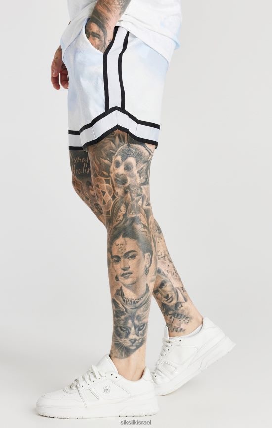SikSilk לבוש 008V2F596 קצר חכם מודבק בצבע לבן גברים