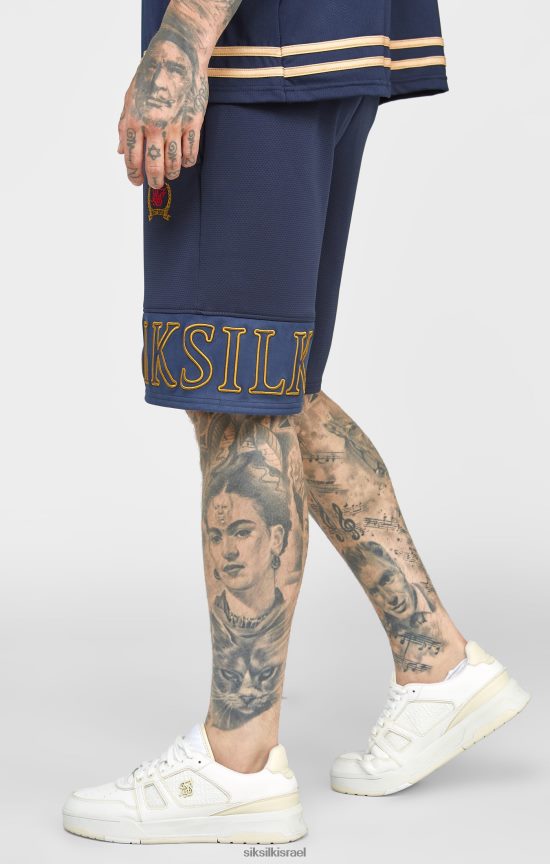SikSilk לבוש 008V2F607 רקמת חיל הים קצרה רגועה גברים