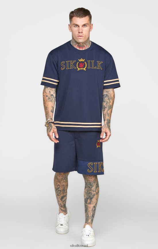 SikSilk לבוש 008V2F607 רקמת חיל הים קצרה רגועה גברים